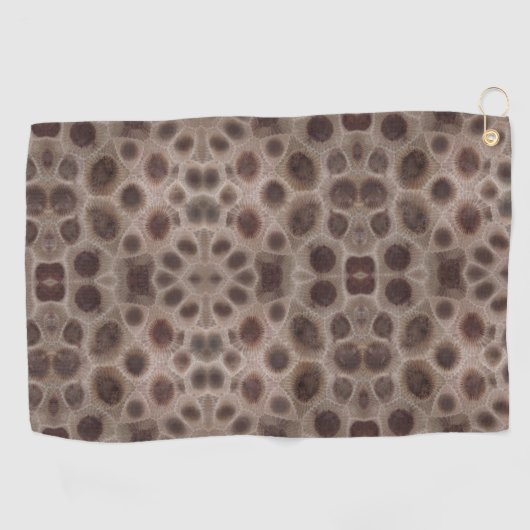 Petoskey Stone Michigan staat steen fossiel Golfhanddoek (Horizontaal)