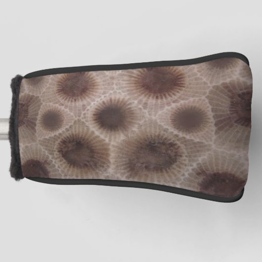 Petoskey Stone Michigan staat steen fossiel Golfheadcover (Voorkant)