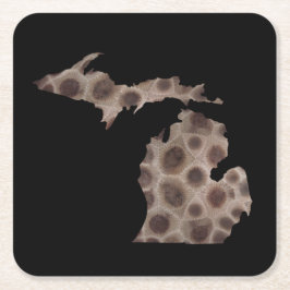 Petoskey Stone Michigan staat steen fossiel Kartonnen Onderzetters
