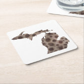 Petoskey Stone Michigan staat steen fossiel Kartonnen Onderzetters (Schuin)