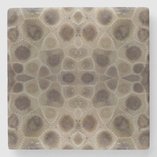 Petoskey Stone Stenen Onderzetter (Voorkant)
