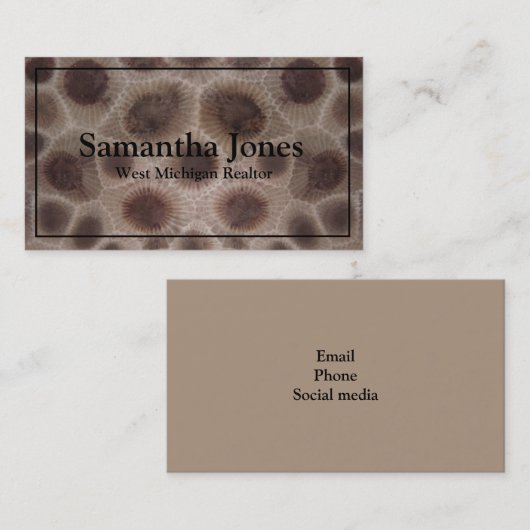 Petoskey Stone Visitekaartje (Voorkant / Achterkant)