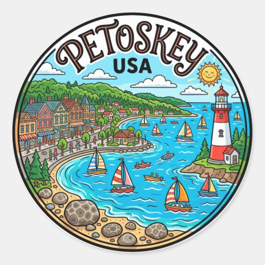 Petoskey VS Ronde Sticker (Voorkant)