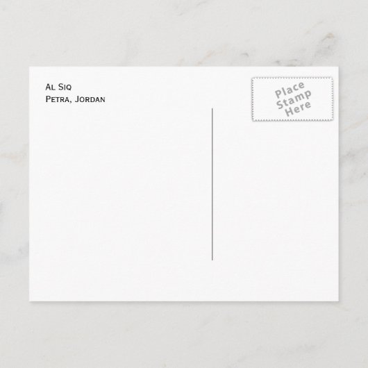 Petra, Briefkaart Jordanië (Achterkant)