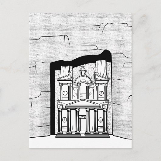 Petra El Khazneh tempel Briefkaart (Voorkant)