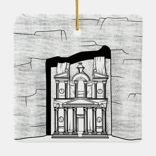 Petra El Khazneh tempel Keramisch Ornament (Achterkant)