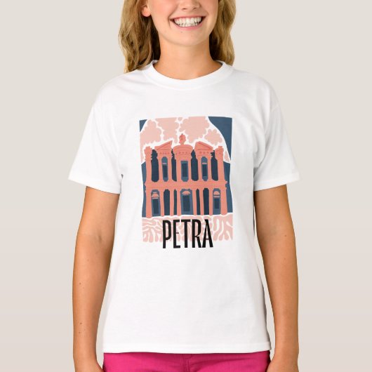Petra Jordan abstracte reizen bloemenkunst T-shirt (Voorkant)