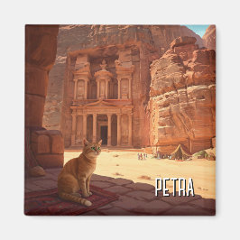 Petra Jordan Cat Travel Magneet