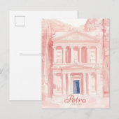 Petra Jordan Gouache Schilderillustratie Reizen Briefkaart (Voorkant / Achterkant)