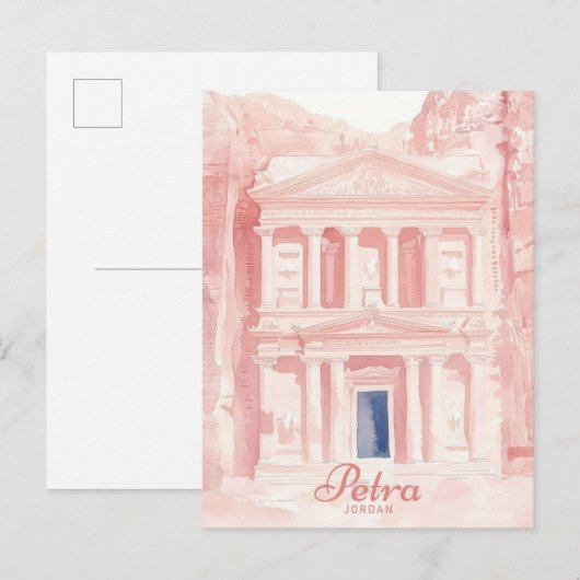 Petra Jordan Gouache Schilderillustratie Reizen Briefkaart (Voorkant / Achterkant)