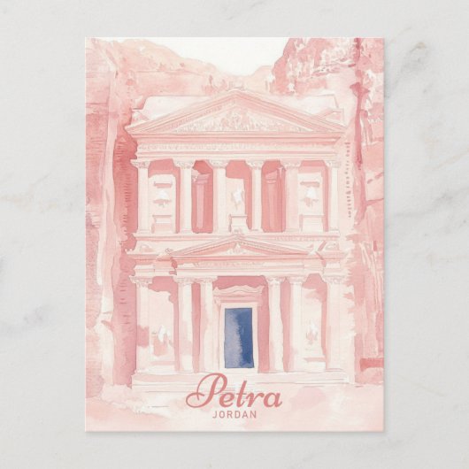 Petra Jordan Gouache Schilderillustratie Reizen Briefkaart (Voorkant)