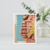 Petra Jordan Pop Art Travel Illustratie Briefkaart (Staand voorkant)