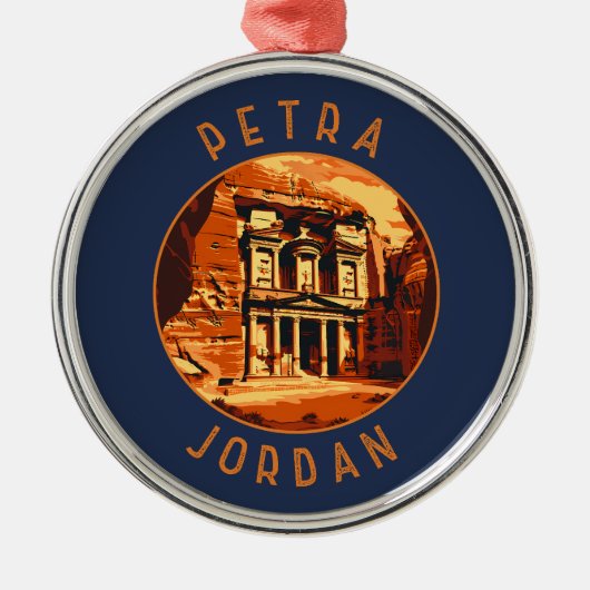 Petra Jordan Retro verontruste cirkel Metalen Ornament (Voorkant)