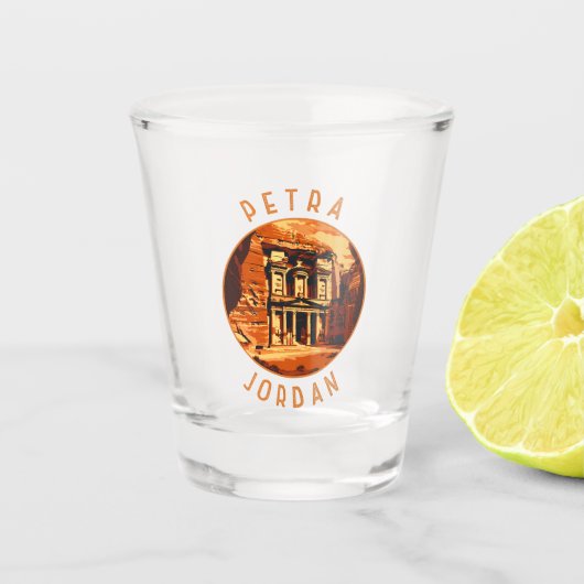 Petra Jordan Retro verontruste cirkel Shot Glas (Voorkant)