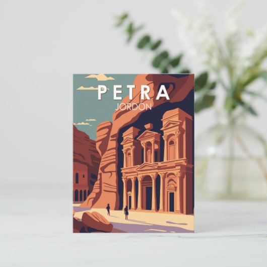Petra Jordan Travel Art  Briefkaart (Staand voorkant)