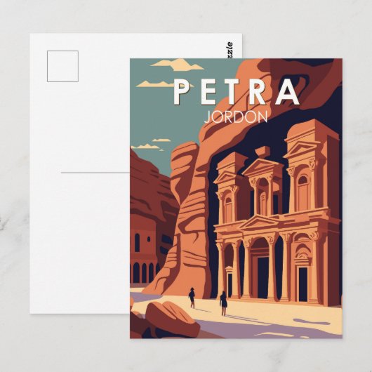Petra Jordan Travel Art  Briefkaart (Voorkant / Achterkant)