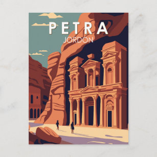 Petra Jordan Travel Art  Briefkaart