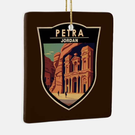 Petra Jordan Travel Art  Keramisch Ornament (Rechts)