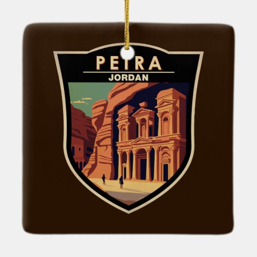 Petra Jordan Travel Art  Keramisch Ornament (Achterkant)