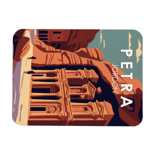 Petra Jordan Travel Art  Magneet (Horizontaal)
