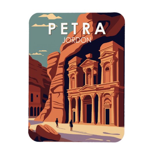 Petra Jordan Travel Art  Magneet (Verticaal)