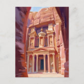 Petra Jordan Travel Painting Briefkaart (Voorkant)