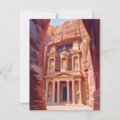 Petra Jordan Travel Painting Kaart (Voorkant)