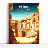 Petra Jordan Travel Poster Canvas Print Wall Art
