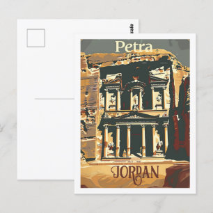 Petra Jordan Vintage Beroemde Reisplaats Briefkaart