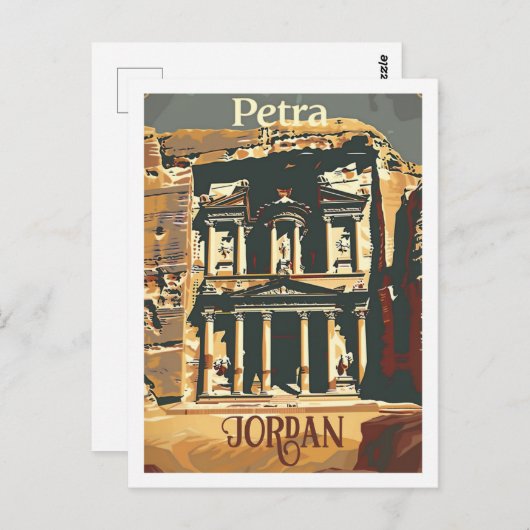 Petra Jordan Vintage Beroemde Reisplaats Briefkaart (Voorkant / Achterkant)