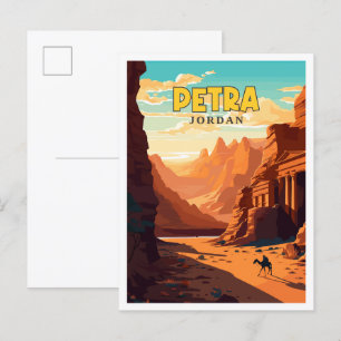 Petra Jordan vintage reisillustratie Briefkaart