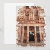 Petra Jordan Waterverf Art Briefkaart (Voorkant / Achterkant)