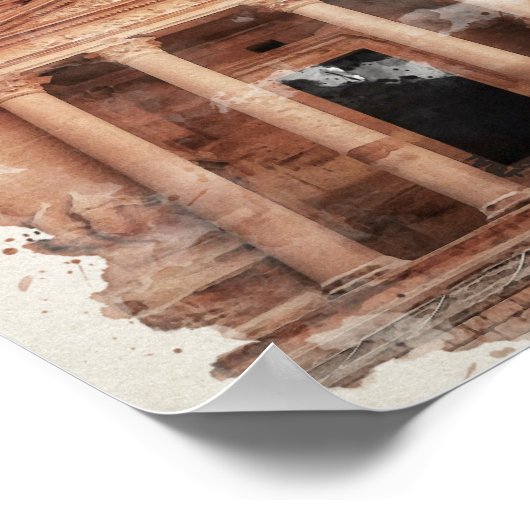 Petra Jordan Waterverf Art Briefkaart Poster (Hoek)