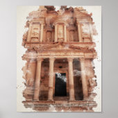 Petra Jordan Waterverf Art Briefkaart Poster (Voorkant)