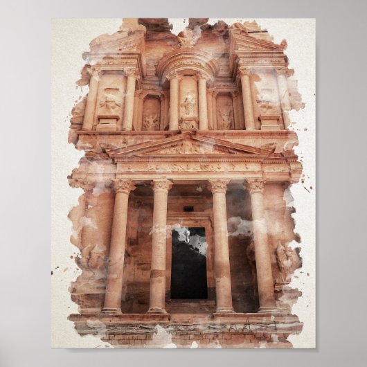 Petra Jordan Waterverf Art Briefkaart Poster (Voorkant)