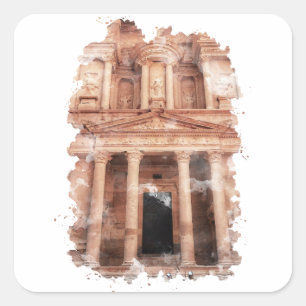Petra Jordan Waterverf Art Vierkante Sticker