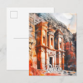 Petra Jordan Waterverf Schilderij Reizen Briefkaart (Voorkant / Achterkant)