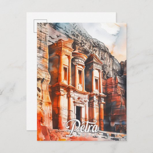 Petra Jordan Waterverf Schilderij Reizen Briefkaart (Voorkant / Achterkant)