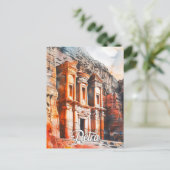 Petra Jordan Waterverf Schilderij Reizen Briefkaart (Staand voorkant)
