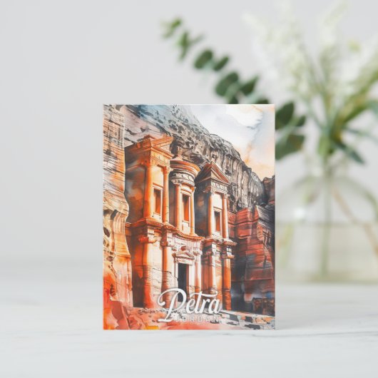 Petra Jordan Waterverf Schilderij Reizen Briefkaart (Staand voorkant)