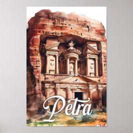 Petra Jordan Waterverf Schilderij Reizen Poster