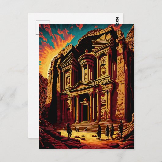Petra Jordan Wonders of the World Pop Art Briefkaart (Voorkant / Achterkant)