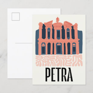 Petra Jordania abstracte reizen bloemsierkunst Briefkaart