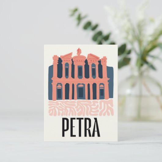 Petra Jordania abstracte reizen bloemsierkunst Briefkaart (Staand voorkant)