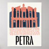 Petra Jordania abstracte reizen bloemsierkunst Poster (Voorkant)