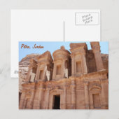 Petra Jordanië het Graf van het Paleis Briefkaart (Voorkant / Achterkant)