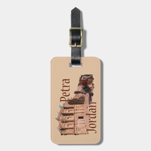 Petra, Jordanië: Het klooster Bagagelabel (Voorkant verticaal)