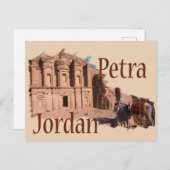 Petra, Jordanië: Het klooster Briefkaart (Voorkant / Achterkant)