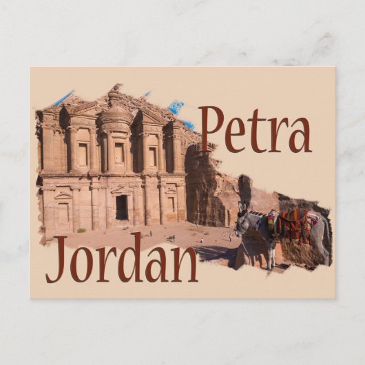 Petra, Jordanië: Het klooster Briefkaart (Voorkant)