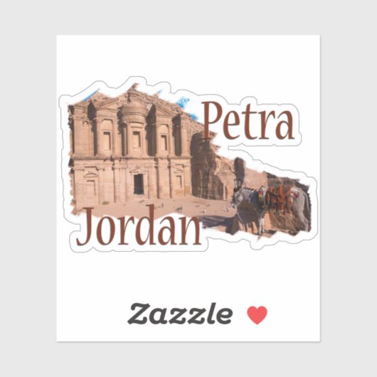 Petra, Jordanië: Het klooster Sticker (Vel)
